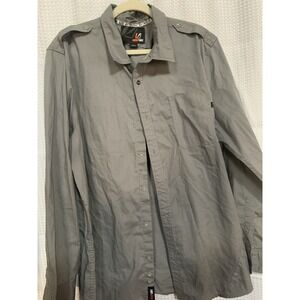 Size XXL AMPLIFY Men's Long Sleeve, Gray, Cotton Blend Shirt